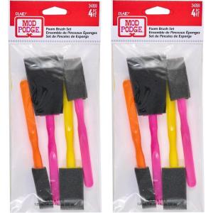 imageMod Podge FBA Scrapbooking Foam Brush Set 4Piece Assorted 4 CountPack of 2