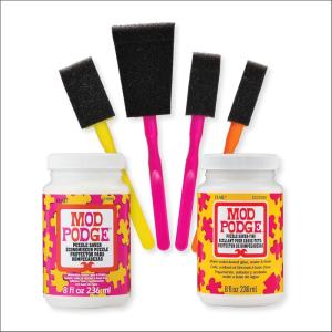 imageMod Podge Puzzle Saver Kit Includes 4 Foam Brushes Perfect for DIY Arts and Crafts Projects Assorted