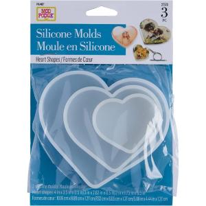 imageMod Podge Hearts Silicone Set of 3 Molds Kit DIY Epoxy Resin Supplies for Arts and Crafts 27578