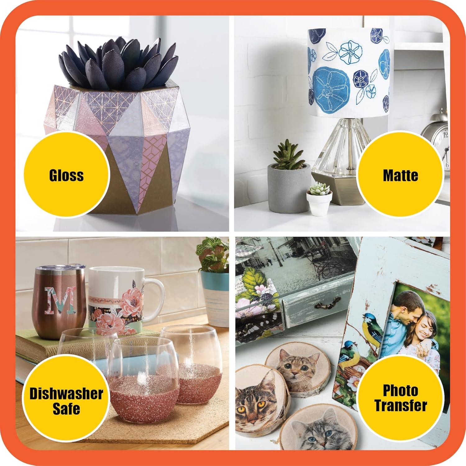 imageMod Podge Complete Decoupage 4 Piece Starter Set Perfect for DIY Arts and Craft Supplies CS27584 Clear