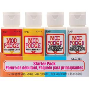 imageMod Podge Complete Decoupage 4 Piece Starter Set Perfect for DIY Arts and Craft Supplies CS27584 Clear